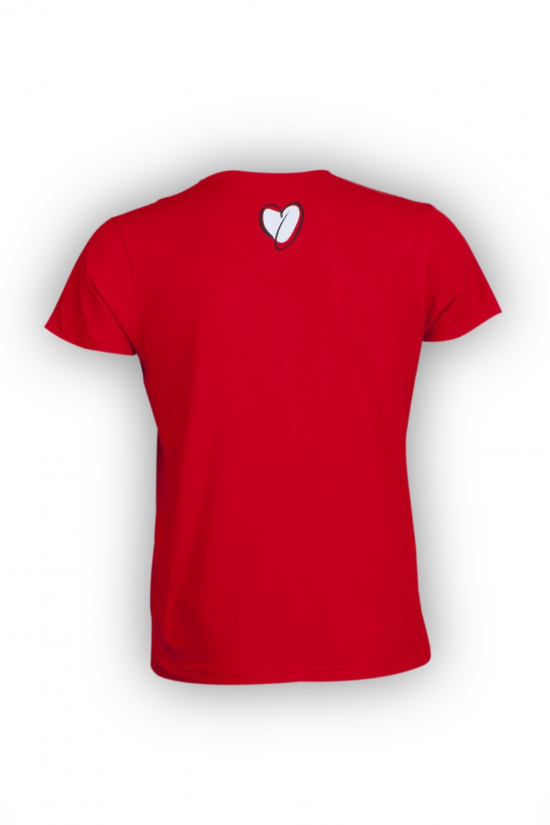 ONEKOR - T-shirt red shoulded to V