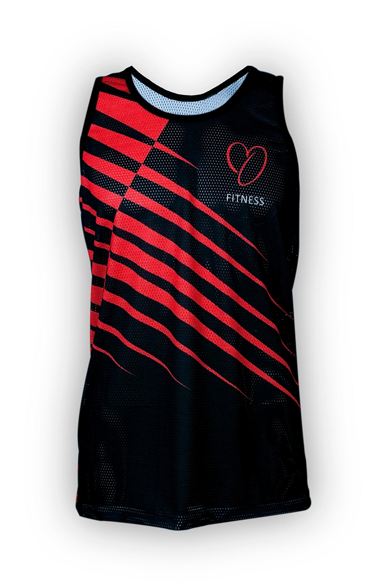 ONEKOR - Black tight tank top with red line