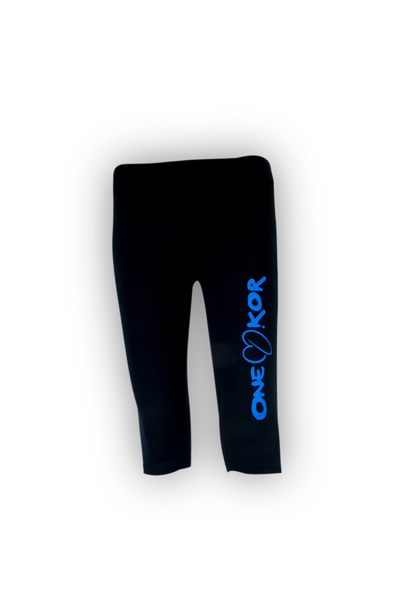 ONEKOR - Short leggins black with ONEKOR BLU ROYALE