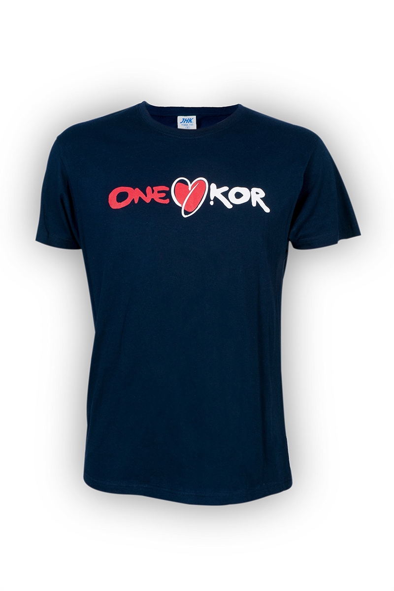 ONEKOR - T-shirt blu crew - neck