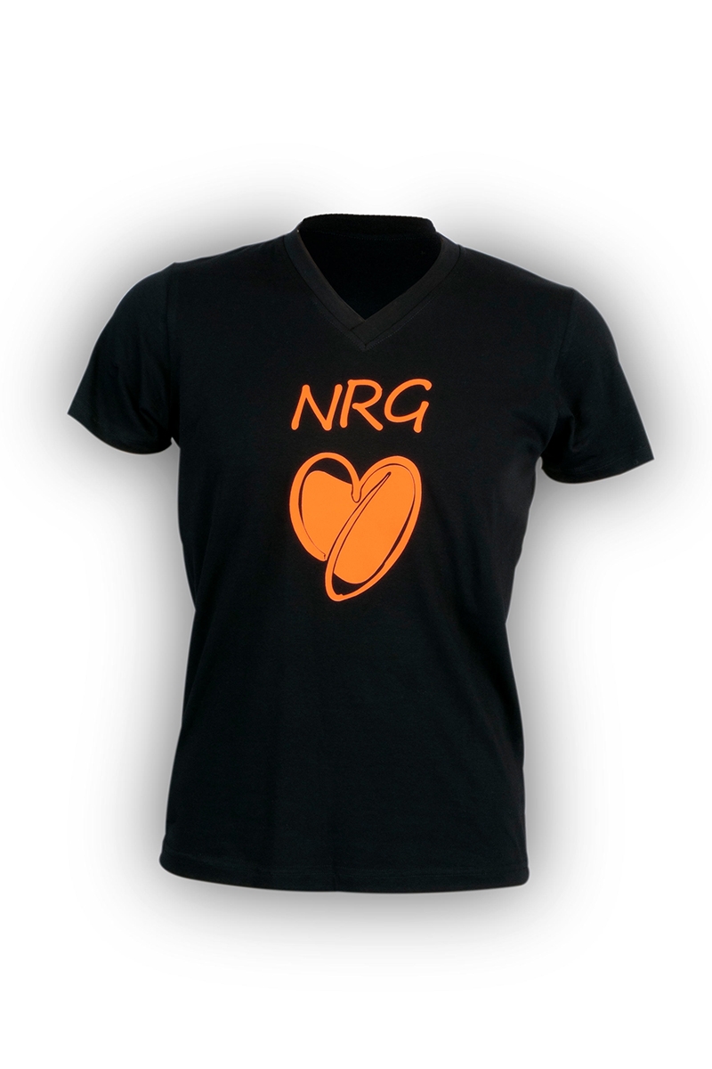 ONEKOR - T-shirt nera con scollo a V NRG