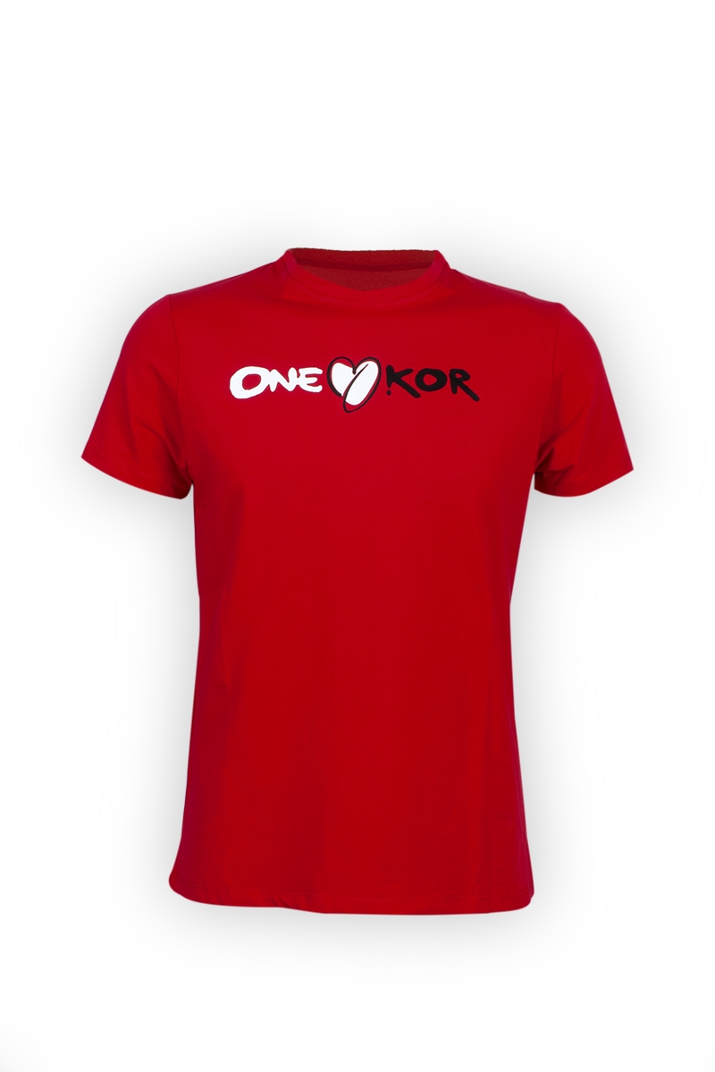 ONEKOR - T-shirt red crew - neck